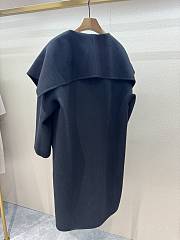 Fortok Maxmara Rienza Large Lapel Ripple Cashmere Coat Black - 6
