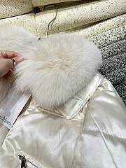 Fortok Maxmara Fur Collar Coat White - 6