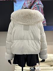 Fortok Maxmara Fur Collar Coat White - 5
