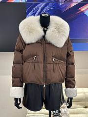 Fortok Maxmara Fur Collar Coat Brown - 1