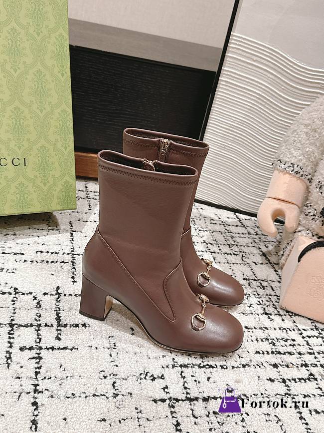 Fortok Gucci Horsebit Ankle Boot Dark Brown  - 1