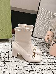 Fortok Gucci Horsebit Ankle Boot White - 1