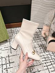 Fortok Gucci Horsebit Ankle Boot White - 3