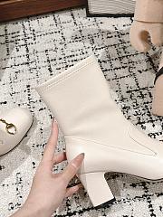 Fortok Gucci Horsebit Ankle Boot White - 6