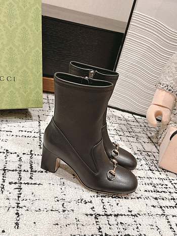 Fortok Gucci Horsebit Ankle Boot Black