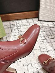 Fortok Gucci Horsebit Ankle Boot Burgundy - 6