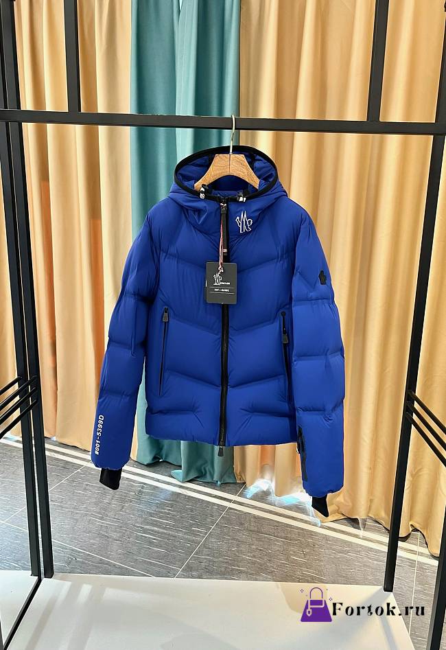 Fortok Moncler Arcesaz Hooded Short Down Jacket Blue - 1