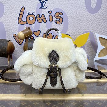 Fortok Louis Vuitton Nano Teddy Backpack Cream M11919 25x16.5x13cm