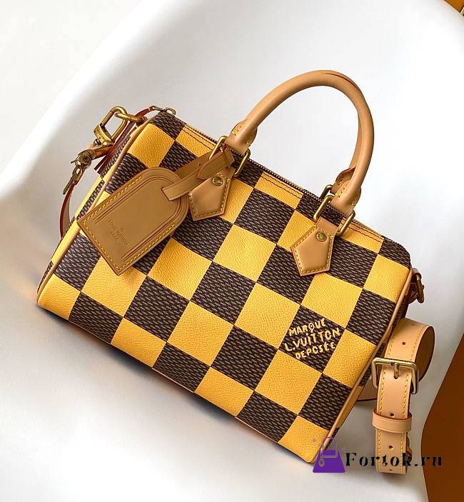 Fortok Louis Vuitton Speedy 25 Bandoulière Damier Pop Yellow N40584 25x15x15cm - 1