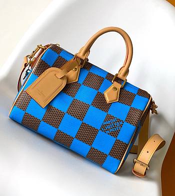 Fortok Louis Vuitton Speedy 25 Bandoulière Damier Pop Blue N40585 25x15x15cm