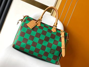 Fortok Louis Vuitton Speedy 25 Bandoulière Damier Pop Green 25x15x15cm