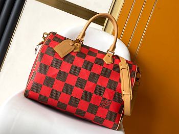 Fortok Louis Vuitton Speedy 25 Bandoulière Damier Pop Red 25x15x15cm