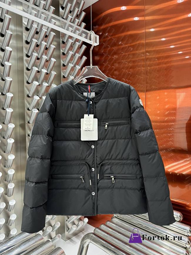 Fortok Moncler Echione Black Down Jacket With Print - 1
