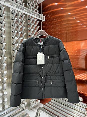 Fortok Moncler Echione Black Down Jacket With Print