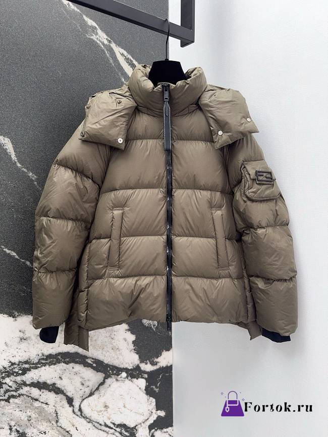 Fortok Fendi 24SS Hooded Down Jacket Brown - 1