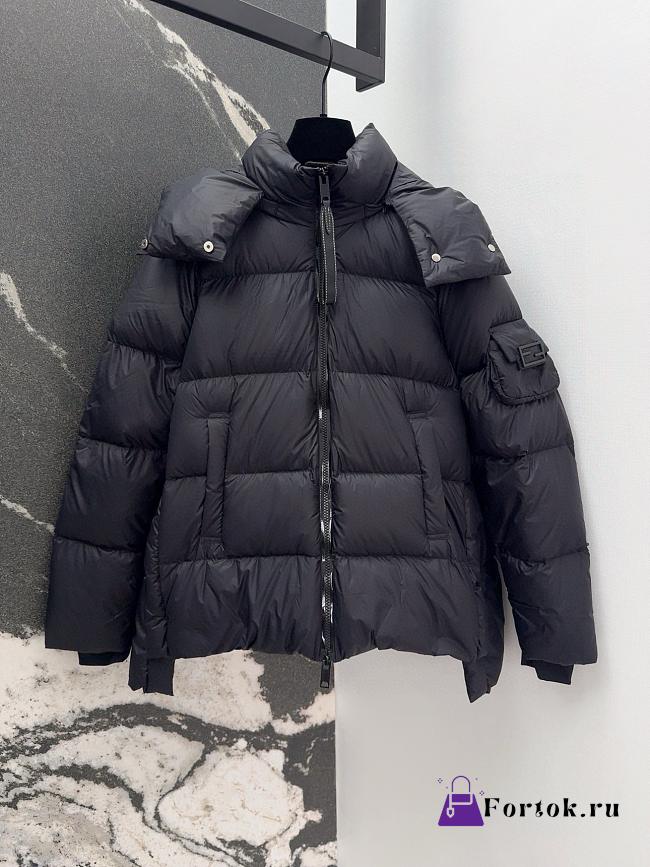 Fortok Fendi 24SS Hooded Down Jacket Black - 1