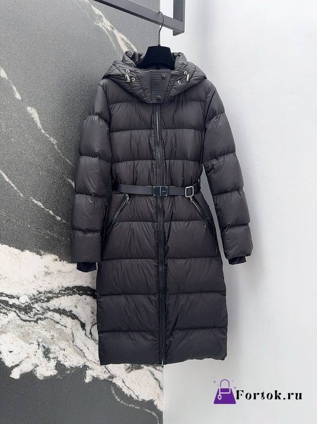 Fortok Burberry 24SS Hooded Long Down Jacket Black - 1