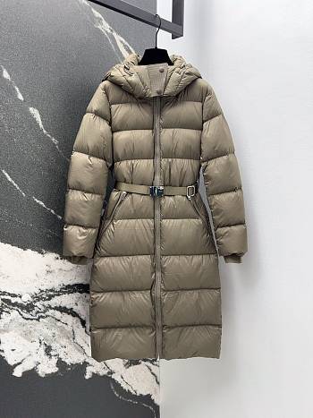 Fortok Burberry 24SS Hooded Long Down Jacket Brown