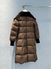 Fortok Moncler 24FW Large Lapel Stitching Knitted Long Down Jacket Brown - 6