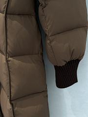 Fortok Moncler 24FW Large Lapel Stitching Knitted Long Down Jacket Brown - 4