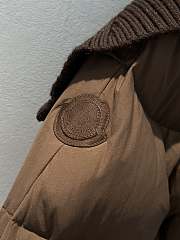 Fortok Moncler 24FW Large Lapel Stitching Knitted Long Down Jacket Brown - 3