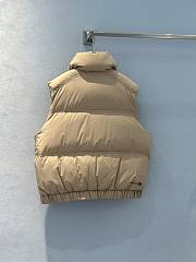Fortok Moncler 24FW Drawstring Leather Label Stand Collar Down Vest Beige - 2
