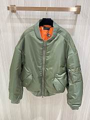 Fortok Balenciaga Army Green Flight Jacket Cotton Bomber Coat - 1
