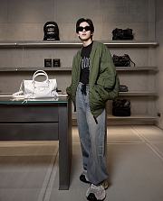 Fortok Balenciaga Army Green Flight Jacket Cotton Bomber Coat - 5