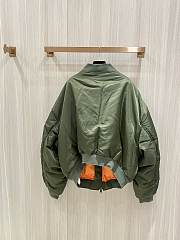 Fortok Balenciaga Army Green Flight Jacket Cotton Bomber Coat - 4