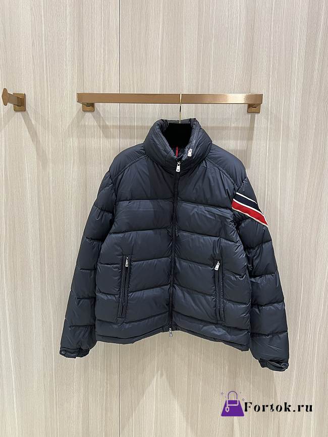 Fortok Moncler Tricolor Webbing Down Jacket Black - 1