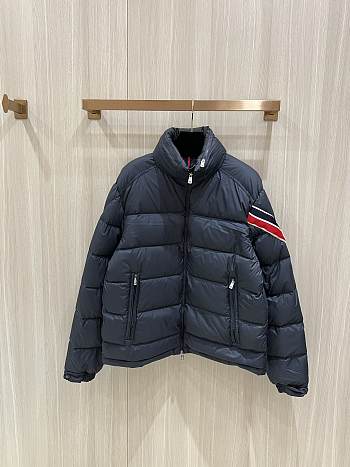 Fortok Moncler Tricolor Webbing Down Jacket Black