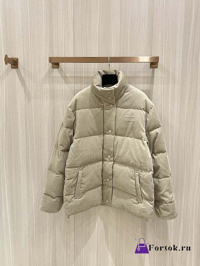 Fortok Miu Miu Corduroy Down Jacket Beige - 1