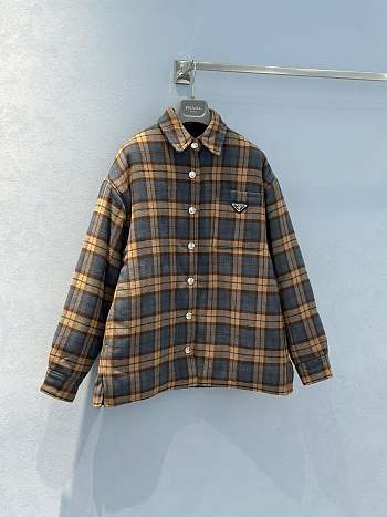 Fortok Prada Plaid Wool Blend Jacket 