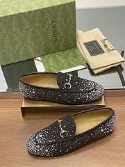 Fortok Gucci Jordaan Multi-faceted Crystal Diamond Loafers Black - 5