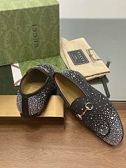 Fortok Gucci Jordaan Multi-faceted Crystal Diamond Loafers Black - 4