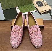 Fortok Gucci Jordaan Multi-faceted Crystal Diamond Loafers Pink - 1