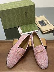 Fortok Gucci Jordaan Multi-faceted Crystal Diamond Loafers Pink - 4