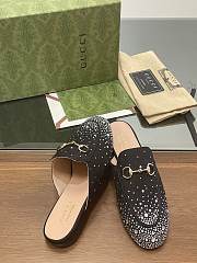 Fortok Gucci Jordaan Multi-faceted Crystal Diamond Slippers Black - 5