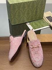 Fortok Gucci Jordaan Multi-faceted Crystal Diamond Slippers Pink - 4