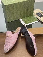 Fortok Gucci Jordaan Multi-faceted Crystal Diamond Slippers Pink - 3