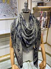 Fortok Dior Jungle Animals Cashmere Square Scarf Beige 140x140cm - 6