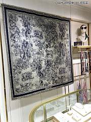 Fortok Dior Jungle Animals Cashmere Square Scarf Beige 140x140cm - 3