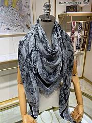 Fortok Dior Jungle Animals Cashmere Square Scarf Grey 140x140cm - 1