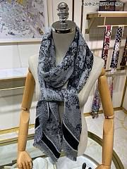 Fortok Dior Jungle Animals Cashmere Square Scarf Grey 140x140cm - 4