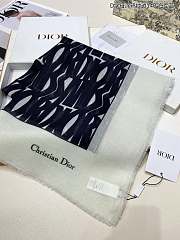 Fortok Dior Miss Dior Letter Graffiti Scarf White & Black 140x140cm - 4