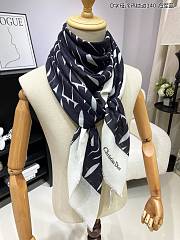 Fortok Dior Miss Dior Letter Graffiti Scarf White & Black 140x140cm - 5