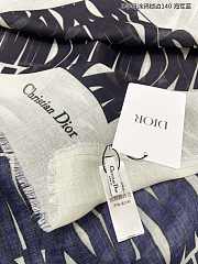 Fortok Dior Miss Dior Letter Graffiti Scarf White & Black 140x140cm - 6