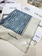 Fortok Dior Miss Dior Letter Graffiti Scarf White & Blue 140x140cm - 3