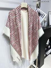 Fortok Dior Miss Dior Letter Graffiti Scarf White & Pink 140x140cm - 5