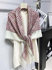 Fortok Dior Miss Dior Letter Graffiti Scarf White & Pink 140x140cm - 3